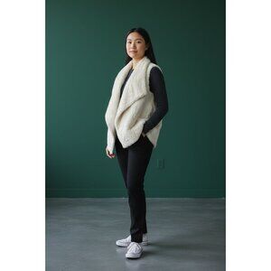 Jack Faux Fur Ivory Open Front Vest Womens Size M Soft Cozy Winter Layering